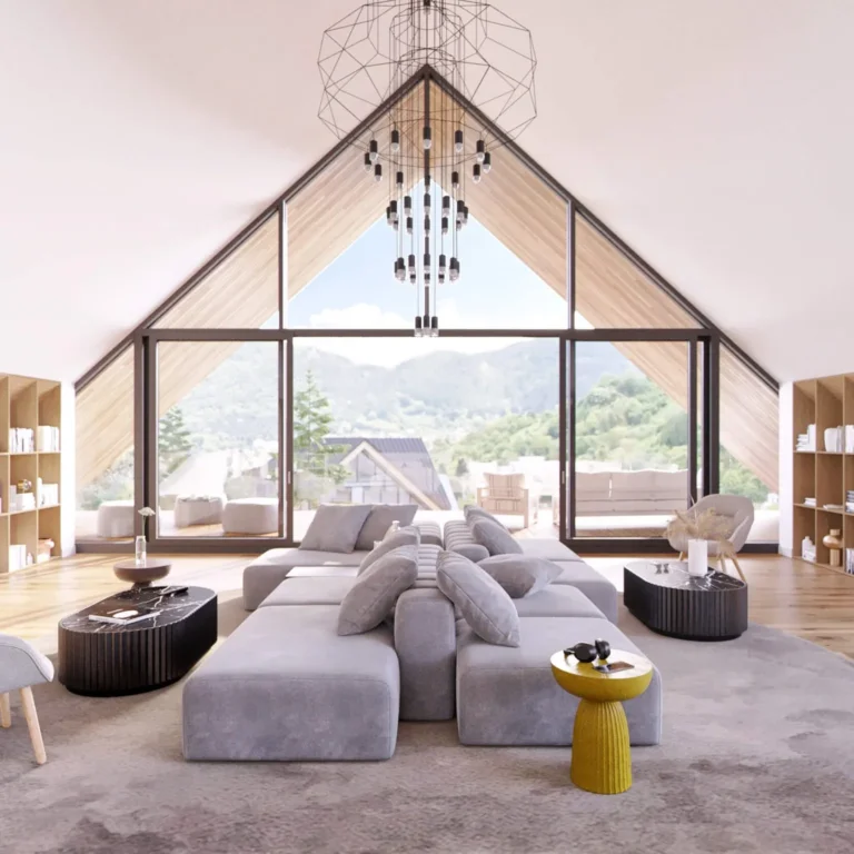 Design premiat interior penthouse Stejeris Brasov cu vedere la munte